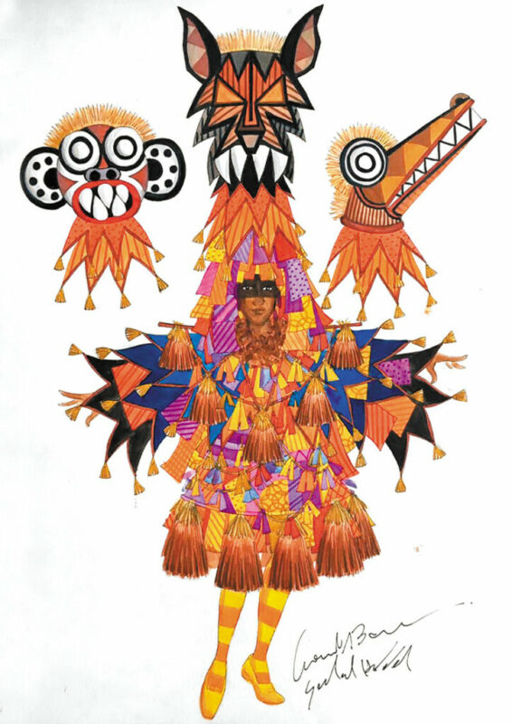Dessin © Leonardo Bora et Gabriel Haddad pour des costumes d’Ala. École de samba Acadêmicos do Grande Rio, 2020